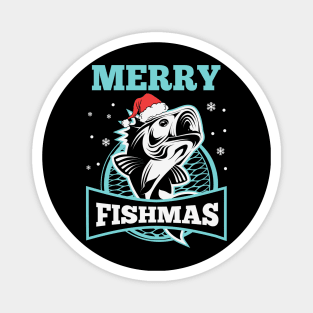 Merry Fishmas - Funny Christmas Fishing Magnet